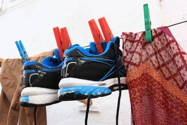 Wash running shoes