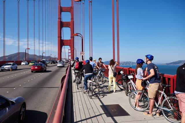 Cycling Across Golden Gate Bridge