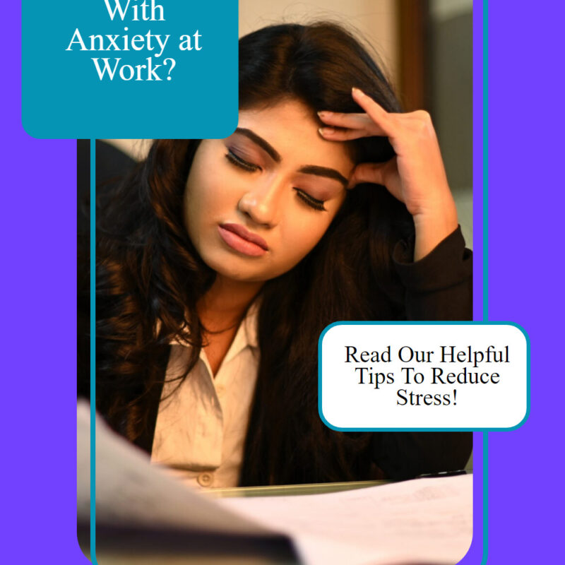 Are you struggling with anxiety at work? Read our helpful tips to reduce stress! With are you struggling with anxiety at work pin